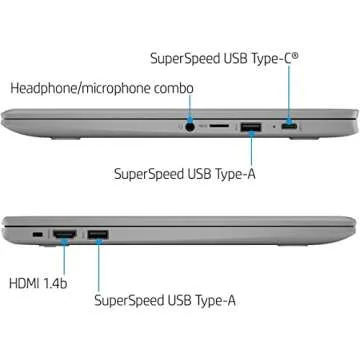 HP Chromebook Laptop Student Business (2023 Model),14‘ HD Display,Quad-Core Intel Celeron N4120 (Upto 2.6GHz),4GB RAM,64GB eMMC,HD Webcam,WiFi 5,UHD Graphics,Chrome OS +HubxcelAccessory,Modern Gray