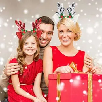 Bememo Christmas Reindeer Antler Headbands Set