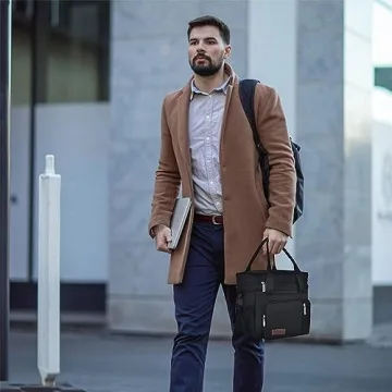 MIYCOO Insulated Lunch Bag & Box for Adults - Black