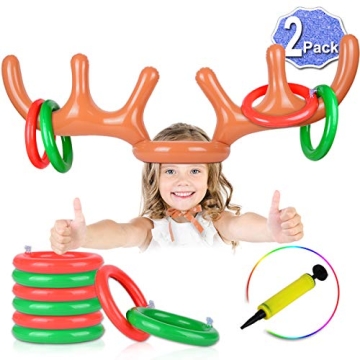 Inflatable Reindeer Ring Toss Game - Festive Family Fun for Christmas Parties