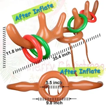 Inflatable Reindeer Ring Toss Game Family Christmas Party Fun