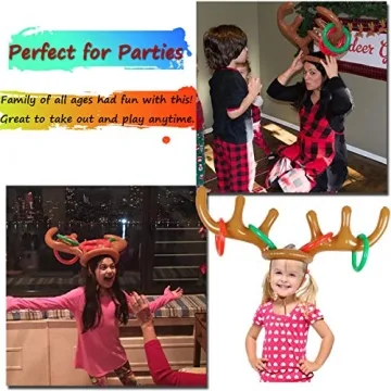 Inflatable Reindeer Ring Toss Game Family Christmas Party Fun