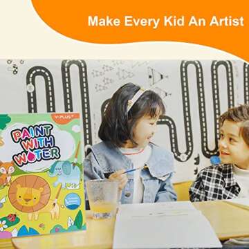 YPLUS Paint with Water Books for Toddlers, Art Craft Toys Watercolor Painting Paper for Kids Gift for Drawing with Brush - Animals