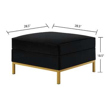 Stylish 24KF Large Square Velvet Ottoman - Functional & Chic for Living Room