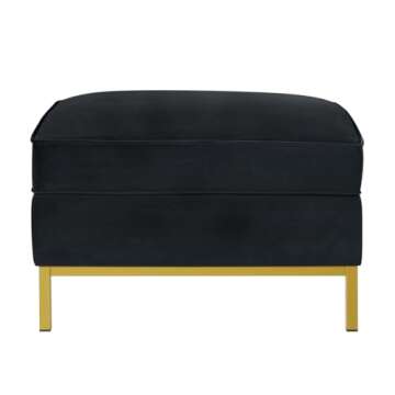 Large Square Velvet Ottoman for Modern Living Spaces