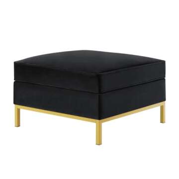 Large Square Velvet Ottoman for Modern Living Spaces