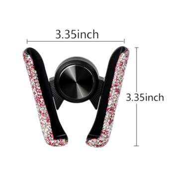 SUNCARACCL Bling Car Phone Holder - Mini Dash Air Vent Automatic Phone Mount - Universal 360Adjustab...