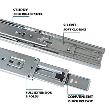 Gobrico Hydraulic Soft-Close Drawer Slides 12in 55lb