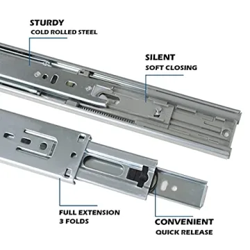 Gobrico Hydraulic Soft-Close Drawer Slides 12in 55lb