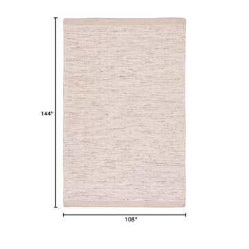 SAFAVIEH Vermont Collection Area Rug - 9' x 12', Beige & Ivory, Handmade Wool, Ideal for High Traffi...
