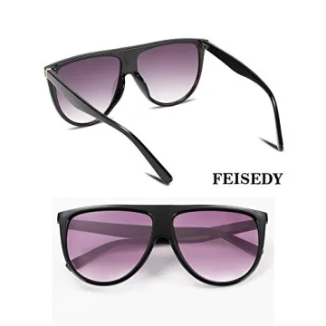 FEISEDY Vintage Flat Top Sunglasses with UV400 Protection