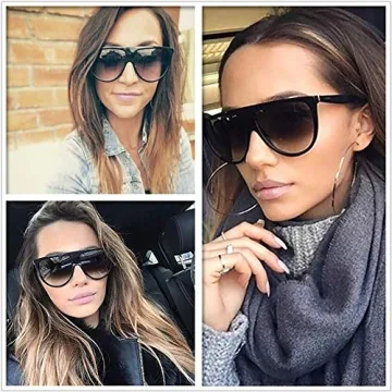 FEISEDY Vintage Flat Top Sunglasses with UV400 Protection