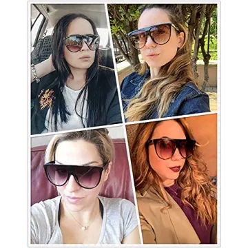 FEISEDY Vintage Flat Top Sunglasses with UV400 Protection