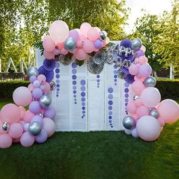 TUPARKA Pink Balloons 102 Pcs Light Pink Balloons Garland Arch Kit 5 10 12 18 inch Pink Balloons with Garland Strip for Birthday Baby Shower Wedding Easter Party Decorations