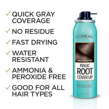 L'Oreal Paris Magic Root Cover Up Gray Concealer Spray Medium Brown