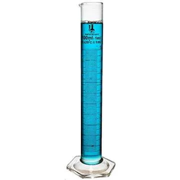 100ml Graduated Cylinder, Borosilicate 3.3 Glass, Single Metric Scale, Class B, Karter Scientific 21...