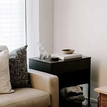 Frenchie Statue, French Bulldog Statue for Home / Living Room, Resin Sparkly Dog Statue Desktop Decorations, French Bull Dog Figurine Decor for Women Men, Adornos para Sala Modernos, Silver