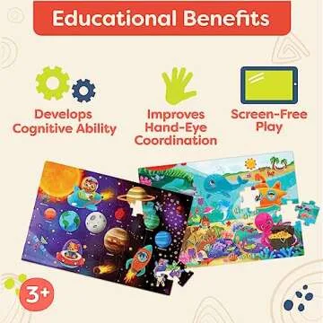 B. toys- Gigantic Jigsaw 2-Pack - Sea & Solar System- 48-Piece Floor Puzzles-Large 2 x 3 Feet Jigsaw Puzzles for Kids – Educational & Developmental Toys – 3 Years +