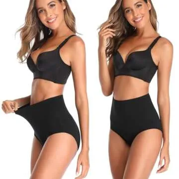 QOVOQ Women's High Waist Cotton Briefs Comfy MultiPack