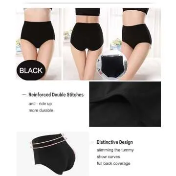 QOVOQ Women's High Waist Cotton Briefs Comfy MultiPack
