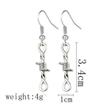 ONLYJUMP Thorns Wire Pendant Earrings for Bold Women