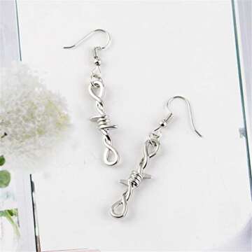 ONLYJUMP Thorns Wire Pendant Earrings for Bold Women