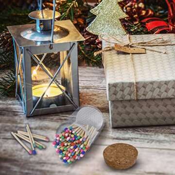 Rainbow Matches Jar | Colorful 100 Count Decorative Safety Matches