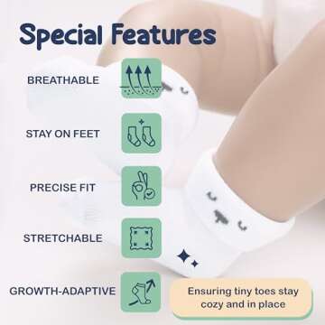 Mother's Choice Organic Cotton Baby Socks, 12 Pairs, Unisex 0-6 Months - Soft, Hypoallergenic Newborn & Infant Socks - Baby Girl & Boy Gifts, (12Pcs, Brown)