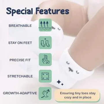 Mother's Choice Organic Cotton Baby Socks, 12 Pairs, Unisex 0-6 Months - Soft, Hypoallergenic Newborn & Infant Socks - Baby Girl & Boy Gifts, (12Pcs, Brown)