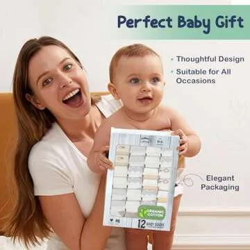 Mother's Choice Organic Cotton Baby Socks, 12 Pairs, Unisex 0-6 Months - Soft, Hypoallergenic Newborn & Infant Socks - Baby Girl & Boy Gifts, (12Pcs, Brown)