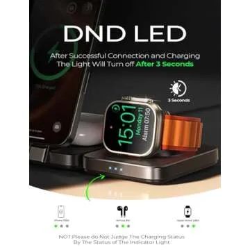 LISEN 3-in-1 MagSafe Wireless Charging Station for Travel