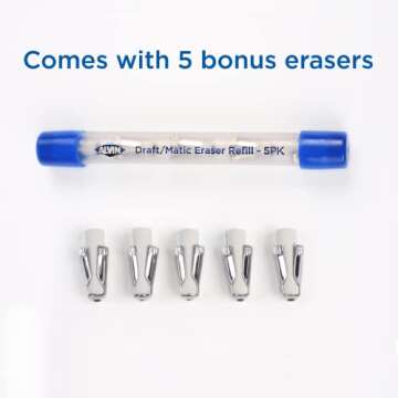 Alvin, Draft-Matic Mechanical Pencil, 3 Pack, Stainless Steel Drawing and Design Tools, Great for Drafting, Architecture, Engineering, and Art - Includes 0.3mm, 0.5mm, and 0.7mm