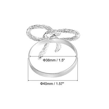 uxcell Metal Napkin Rings Set of 6, Bow-Knot Napkin Ring Holder Buckle for Dining Table Decorations ...