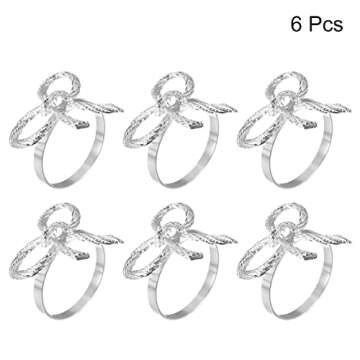 uxcell Elegant Metal Napkin Rings Set for Table Decor