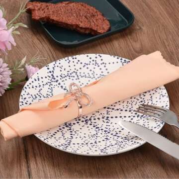 uxcell Elegant Metal Napkin Rings Set for Table Decor