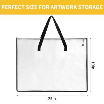 EOOUT 4pcs 19x25 Inches Art Portfolio Bags, Portfolio Folder for Artwork, Posters Storage Bag with Z...