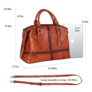 HESHE Genuine Leather Purses and Handbags for Women Shoulder Handbags Satchel Hobo Brown Purses Crossbody Bags for Ladies Tote Work Bag Top Handle Handbag(Brown)