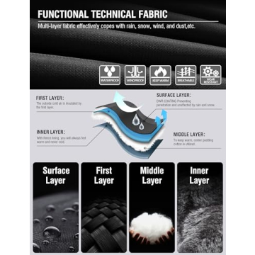 Rapoo Men's Waterproof Winter Jacket Fleece-Lined Warmth