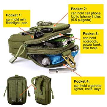 Unigear Compact Multi-Purpose Tactical Mole EDC Utility Gadget Pouch Tools Waist Bag Pack, Black