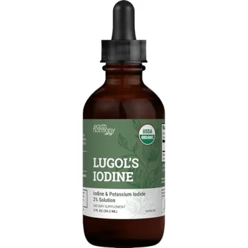 Organic Lugol's Iodine Iodine and Potassium Iodide 2% Solution 3000 mcg - Liquid Supplement Drops fo...