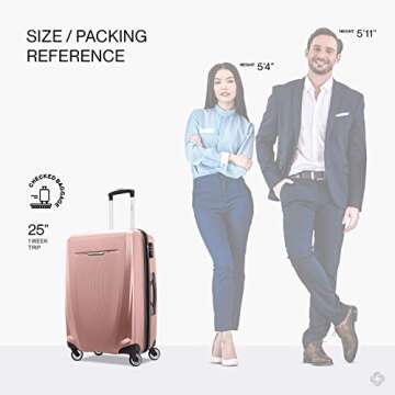 Samsonite Winfield 3 DLX Hardside Expandable Luggage with Spinners, Checked-Medium 25-Inch, Rose