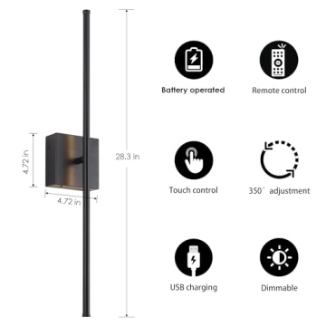 KARTOOSH Dimmable Wireless Wall Sconce Set - Elegant Lighting