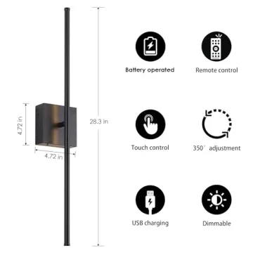 KARTOOSH Dimmable Wireless Wall Sconce Set - Elegant Lighting