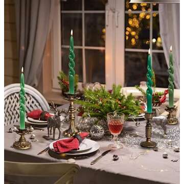 Vintage Candlestick Holder for Taper，Resin Candle Holder Antique Bronze，Decorative for Home Deco...