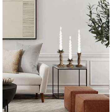 Vintage Candlestick Holder for Taper，Resin Candle Holder Antique Bronze，Decorative for Home Decor Centerpiece for Wedding Party, Wedding Anniversary Decoration，Set of 4(AABC)