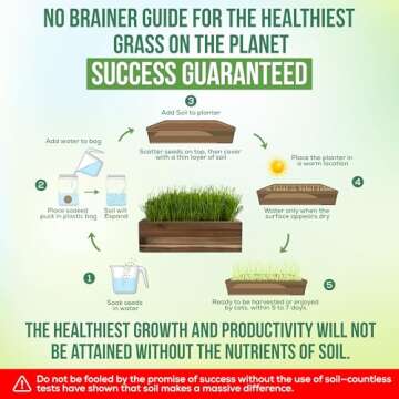 Cali Kiwi Organic Cat Grass Kit - Indoor Grass for Cats with Cat Toy - Natural Hairball Cat Grass Pl...