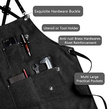 Quality Canvas Chef Apron for Men and Women - Adjustable & Practical