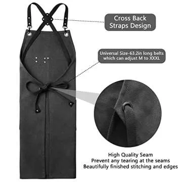 Quality Canvas Chef Apron for Men and Women - Adjustable & Practical
