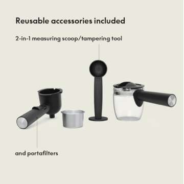 BELLA Steam Espresso Maker with Microfoam Wand, Removable Drip Tray & Dishwasher Safe Glass Carafe & Portafilters, Reusable 4 Cup Filter, Overheating & Overpressure Safety Features, 3.5 Bar, Oatmilk