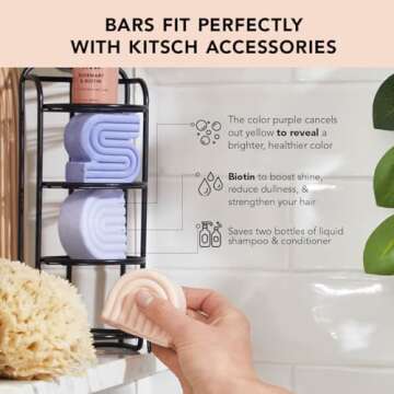 Kitsch Purple Conditioner Bar for Treated & Grey Hair, Made in US, Toning Purple Bar Conditioner for...